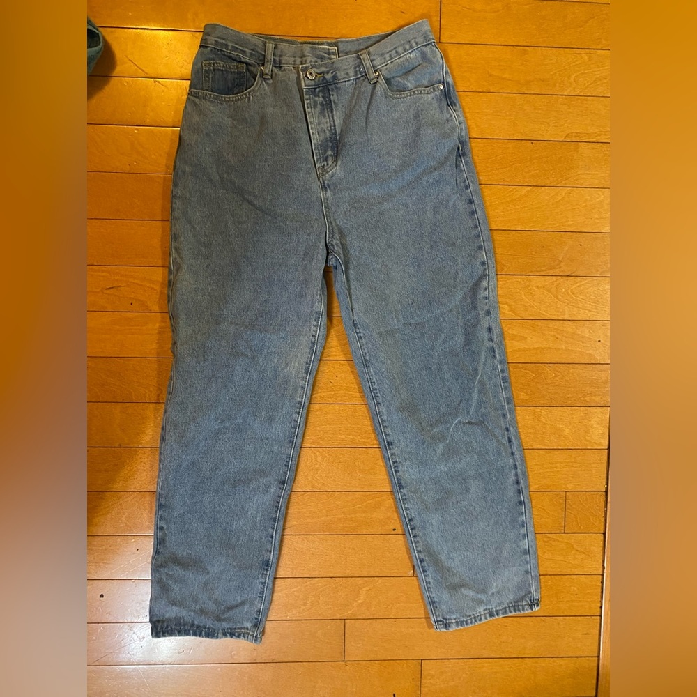 Asymmetrical Denim, boot cut, light wash jeans - Sz L